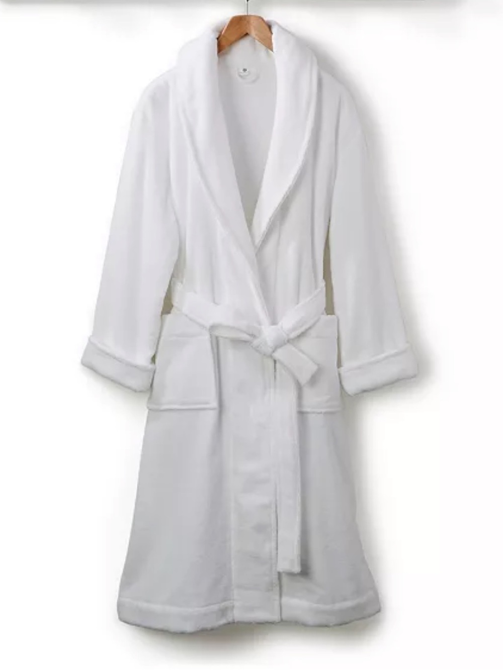 Hotel Collection Turkish Cotton Shawl-Collar Robe White L/XL